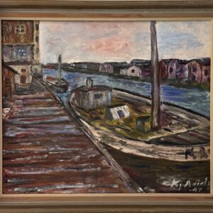 Midcentury Scandinavian docked boat