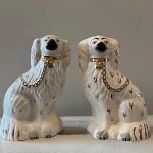 Small Staffordshire style mantel dogs (pair)